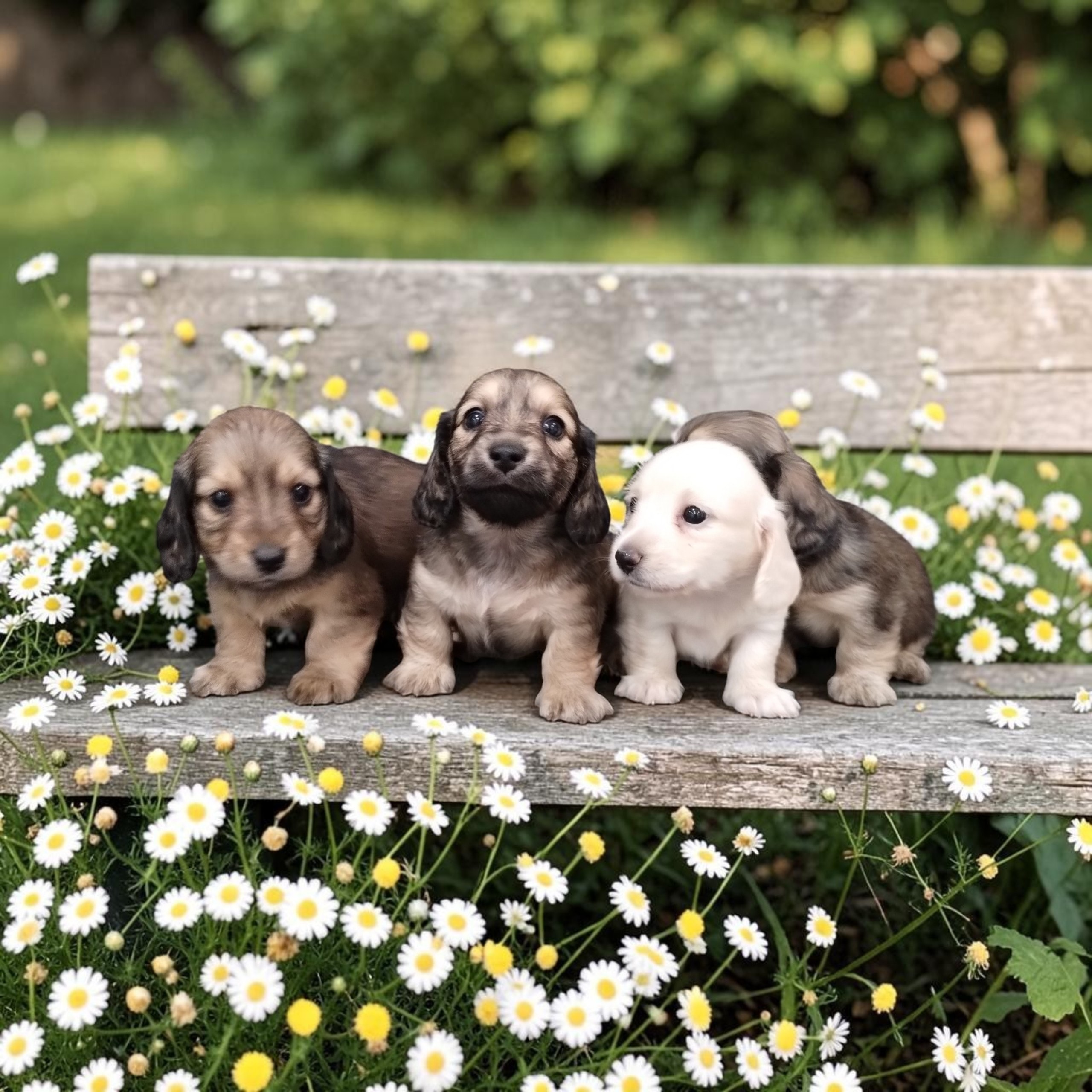 Journey and Cassian's litter – 4 girl dachshund puppies